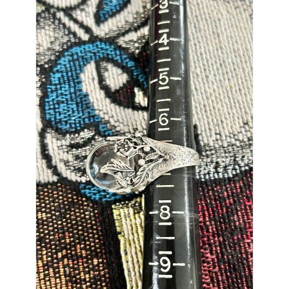 SOLD Crystal Ball Open Back Ring - Picture 8 of 8